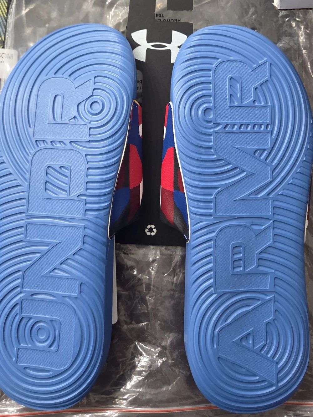Under Armour Blue Graphic Slide Sandals